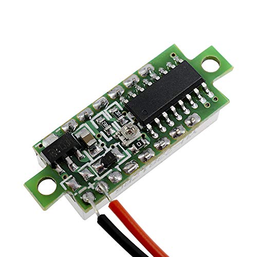 Diymore 10pcs mini digitalni digitalni 0,28 2 žica LED ploča za prikaz napona ispitivača voltmetar DC merač volta (zelena