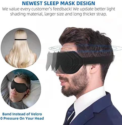 Sepper maska ​​2021 3D obložen čaša, nadograđeni poklopac za oči s podesivim remenom, svjetlom bloka, jastuk za oči mekana udobna
