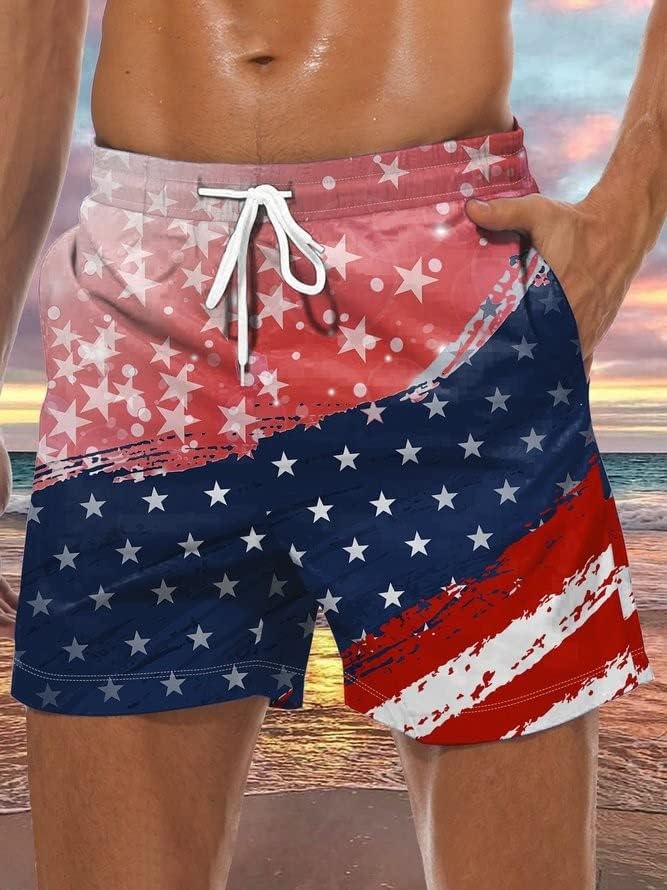 Plus size Swim trunks Muške 3D zastave Print Big i visoki muški kupaći kostimi Dono brze suhe Patriotske ljetne kratke hlače