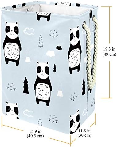Panda pravougaone korpe za veš - velike korpe za odeću sa produženim ručkama za lako nošenje za igračke za odeću