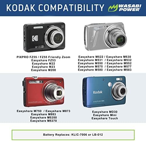 Wasabi Električna baterija za Kodak Klic-7006, LB-012 i Kodak Pixpro FZ55, EasyShare FZ53