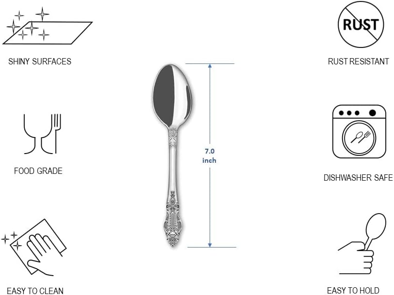 Tea Spoon Table Spoon Set Flatware Od Nehrđajućeg Čelika Posuđe Za Jelo Pribor Za Jelo Silverware Perilica Posuđa Sigurno