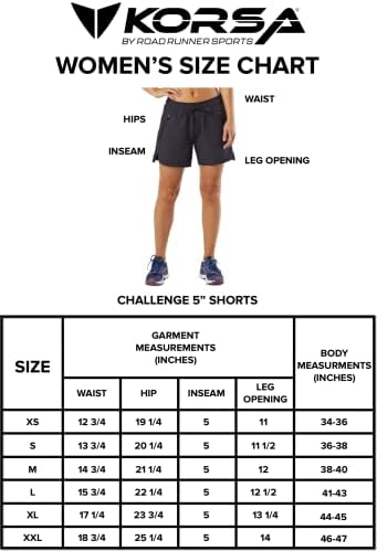 Korsa Challenge 5 Atletska kratke hlače za žene sa džepovima | Lagana i vlažna zlaka za trčanje, joga, teretana | X-velika, sumrak