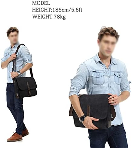 Dingzz Messenger torba za muškarce Vintage otporna voštana platna 15,6 inčna laptop tablice podstavljena ramena
