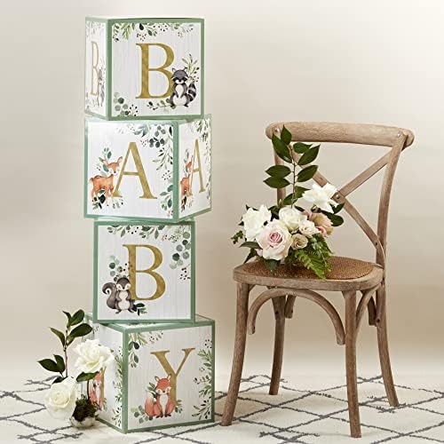 Kate Aspen Woodland, broj 4 , kutije za bebe sa slovima za ukras za tuširanje beba