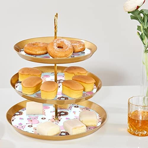 3 Torta od 3 sloja, svinje krafne slatkiši i kolači Desertni toranj, plastični krug držač kolača za posluživanje nosača za vjenčanje