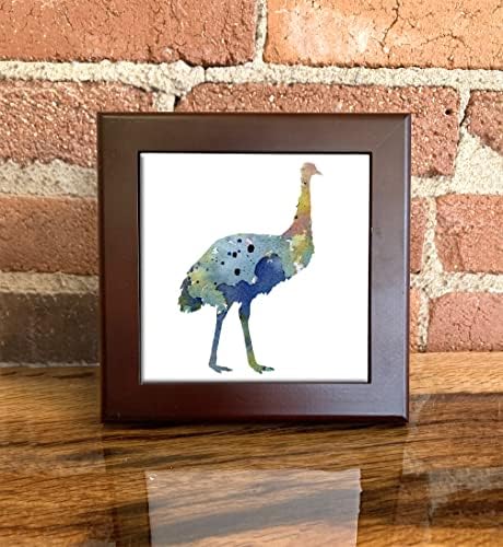 Emu Plava Apstraktna Akvarelna Umjetnost Dekorativna Pločica