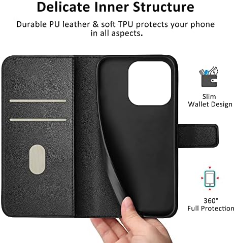 USLAI za iPhone 13 Pro Max novčanik za telefon [Exquisite Craftsmanship] [RFID Blocking] Visokokvalitetna kožna Flip torbica za iPhone