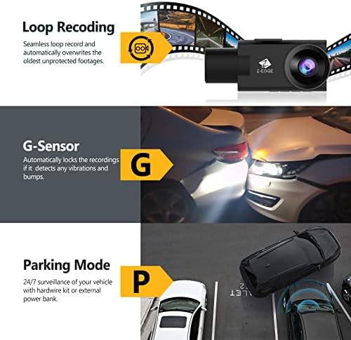 Dash Cam, Z3PRO CASH CAM PREDNJI I UNUTH, Wi-Fi crtica, 2k + 1080p prednja i unutar dual crtica, automobilska kamera, IR noćni vid,