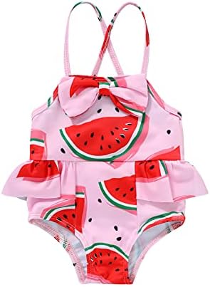Dojenčad za djecu kupaći kostimi za kupaće kostimi za leapard Djevojka Jednodijel Halter ruffle lubeno odijelo za kupanje