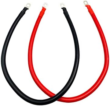 1pair 4 AWG kablovi za baterije, 1.96 Ft crveni i crni čisti Bakarni inverterski kablovi sa Sc25-8 ušicama za motocikl ATV Marine