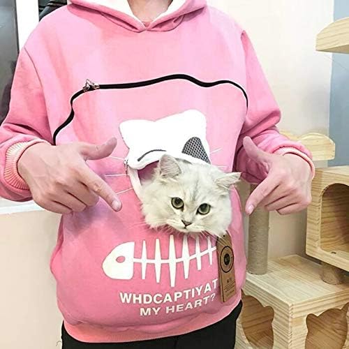 Žene čvrste dukseve sa dizajnom mačaka torba sa zatvaračem za kućne ljubimce WHDCaptiyed mog srca mačene košulje sa zglobovima