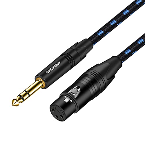 DREMAKE TRS 1/4 do XLR mikrofonski kabl, 3ft 6.5 mm muški na XLR muški Balansirani Audio kabl, XLR 3-pinski na 6.35 mm Stereo utikač