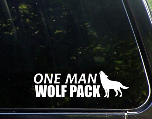 Jedan čovek vuk pakovanje - za automobile Funny auto vinilni branik naljepnica za naljepnicu prozora | Bijela | 8,75 inča