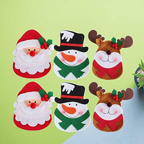 VALICLUD 6kom Božić dizajn noževi viljuške rukavice torbica Božić Santa Claus Snjegovići Elks dekoracije netkani ukras