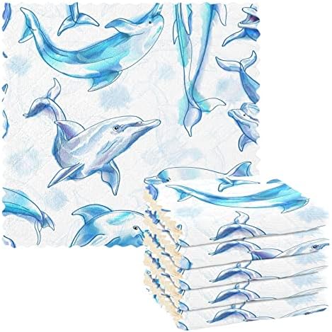 Cataku delfini plave kuhinjske krpe za pranje posuđa za pranje krpe za čišćenje krpe ručnici za suđe mikrofiber krpe za pranje krpe