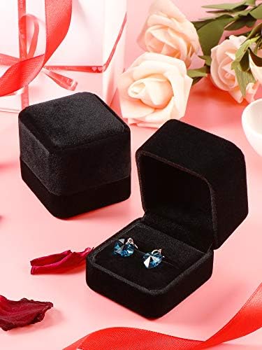 Zhanmai 12 komada Velvet Prsten naušnica kutija poklon nakit poklon kutije za vjenčanje, angažman, rođendan i godišnjicu 2,12 x 1,77
