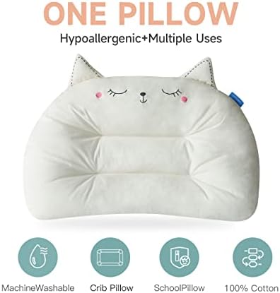 Choc chick 2kom Cat Moon jastuk za malu djecu za spavanje, zakrivljeni jastuk za dugo tijelo za djecu organski pamuk jastučnica