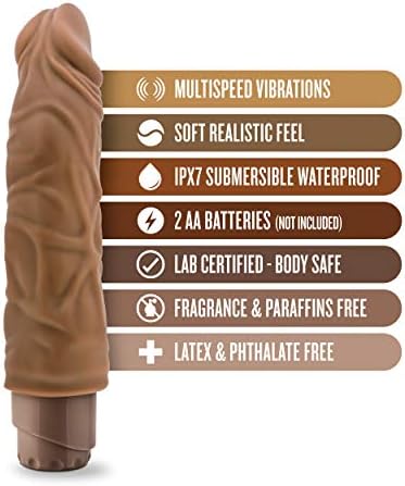 Rumeni Dr Skin Vibe 10 - Real Feel Realističan 8,5 inčni vibracijski dildo - 2 inčni debljine - IPX7 vodootporan - meko tijelo sigurno