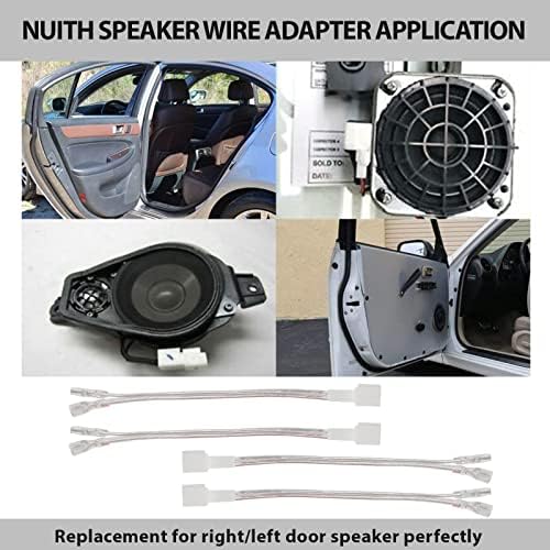 Nuith Dash Tweeter zvučnik priključak za ožičenje konektora Kompatibilan sa Hyundai 2001-2020, KIA 2004-2021 Aftermarket nadzornički tablica žičana žičana adapter utikač 4 kom