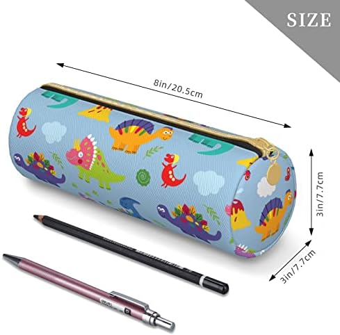 HIZUWKY olovka za dinosauruse plava torbica za olovku sa patentnim zatvaračem okrugla vodootporna torba za olovku