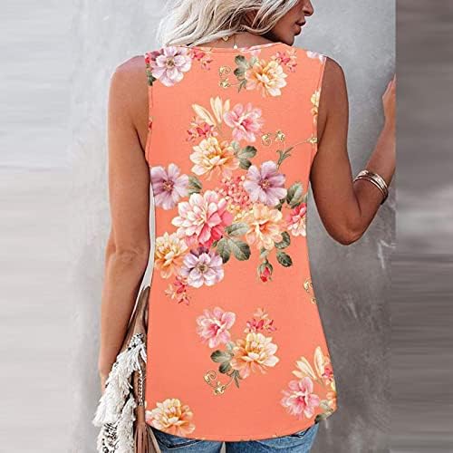 Grafički suncokret za ispis cvjetna majica Djevojke Djevojke bez rukava Crew vrat vrat dubinski v vrat bluza majica ženski pr