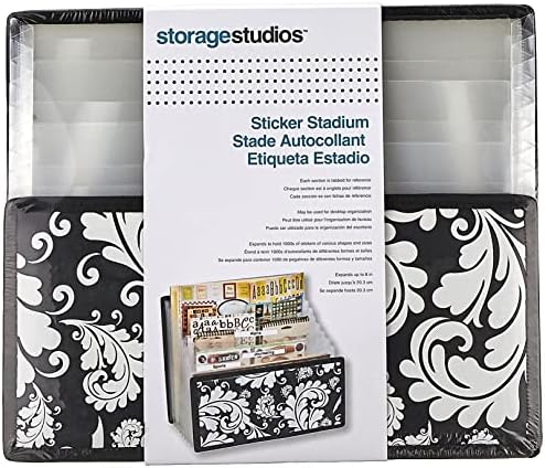 Storage Studios projekcije Držač papira sa 10 proširivim dijelovima, 14.625 x 9 x 14.25 inča, crno-bijelo