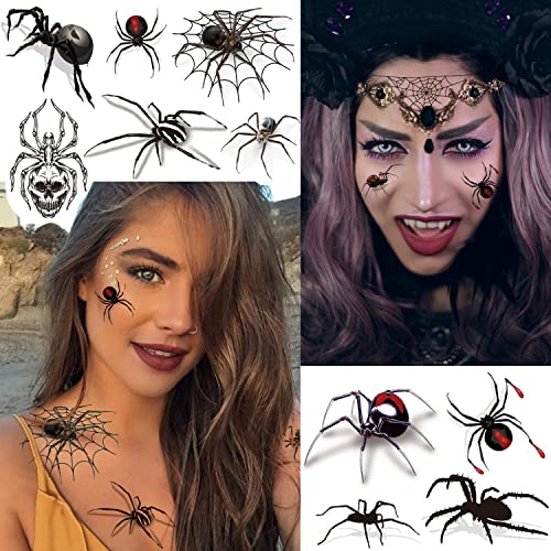 Tazimi 70 privremene tetovaže pauka-3d lažne tetovaže paukove mreže za žene muškarce djecu odrasle realistična Temp tetovaža Noć vještica