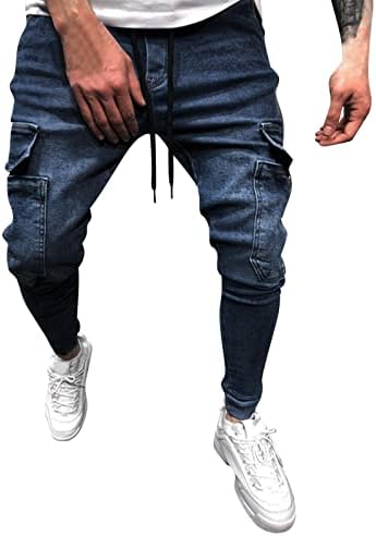 Mens e pokret mens modni casual džepne struk za crtanje čvrstog boja Slim muški moderni E Motion Slim Slika ravno