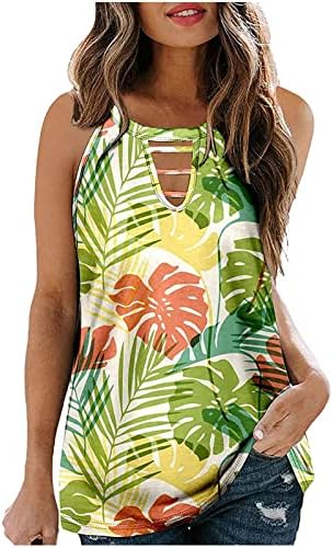 Žene Brunch bluza rukav bez navlaka pamuk brod vrat cvjetni grafički Hawaiian Tropical Top Vest Tshirt za djevojčice U7