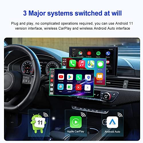 CarPlay AI Box Mini Android 11, Wireless 3-u-1 CarPlay Adapter, gledajte YouTube i Netflix u svom automobilu, Wireless CarPlay i Android