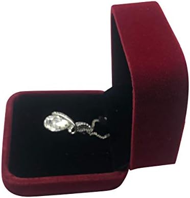 KINGWEDDING Velvet Flocked naušnice poklon kutije privjesak kutija za nakit, izdržljive šarke kutije za ogrlice, Božić Pokloni