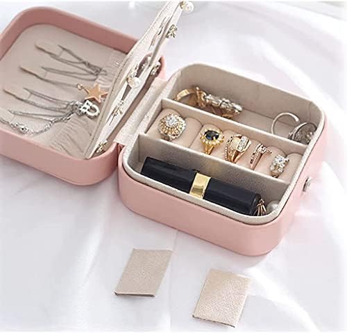 Gqu kutija za nakit multifunkcionalna kutija za nakit, prenosiva torbica za nakit sa dvoslojnim ogledalom i razdjelnicima koji se