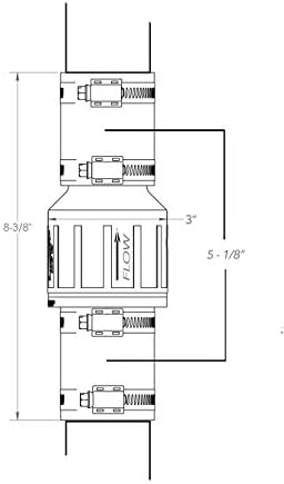 PumpSpy nepovratni ventil za tihu pumpu-1-1 / 2 sa Buna-N spojnicama, Model CV-150, klapna sa oprugom, tihi nepovratni ventil, produžetak