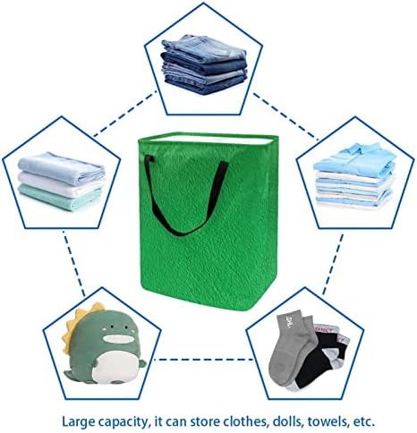 DJROW Organizator korpe za veš zelena cementna teksturna sklopiva korpa za odlaganje sa ručkama korpe za organizaciju odjeće za igračke