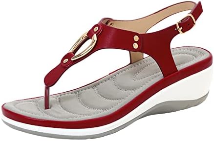 Sandale za ženske majke Dan Faux kože kopče za hodanje cipela za šetnju lukom Podrška klizač na otvorenom Flip flops