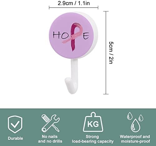Ružičasta vrpca - Svjesnost karcinoma dojke 10 kom plastično kuka slatka zidna kuka za kuku za kućnu kuću za kućnu kuhinju Dekor vrata