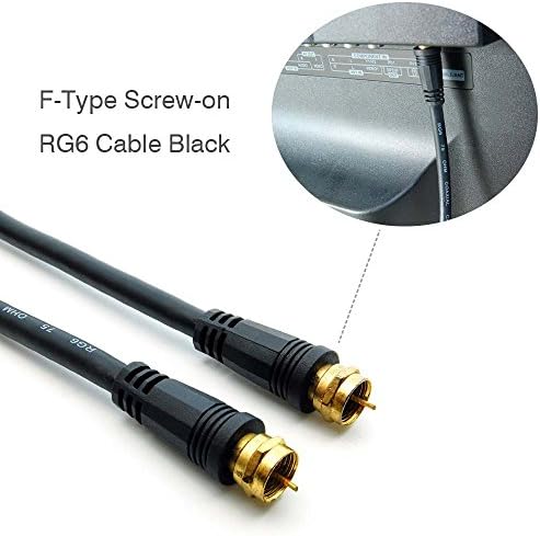 Imbprice RG6 koaksijalni ekstra dugi Patch kabl sa F-tip navojnim konektorima u crnoj boji