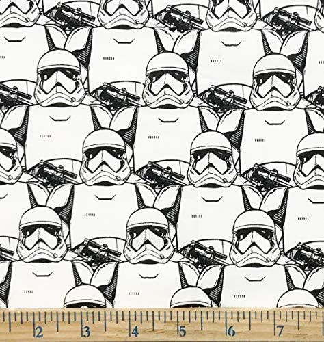 1 Yard - Star Wars jurišnici na bijeloj pamučnoj tkanini-zvanično licencirani 1 Yard X 44 Široki