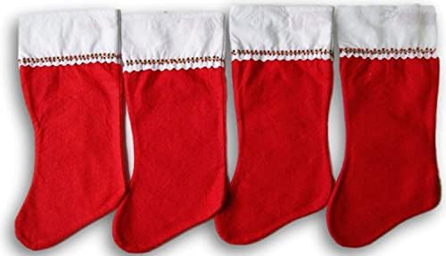 Vrijeme za odmor Crveno filce Božićne čarape - Set od 4