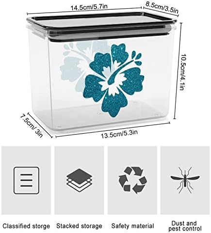 Glitter hibiskus kontejneri za skladištenje prozirna plastična kutija sa poklopcima kante za višekratnu upotrebu za kuhinjske grickalice