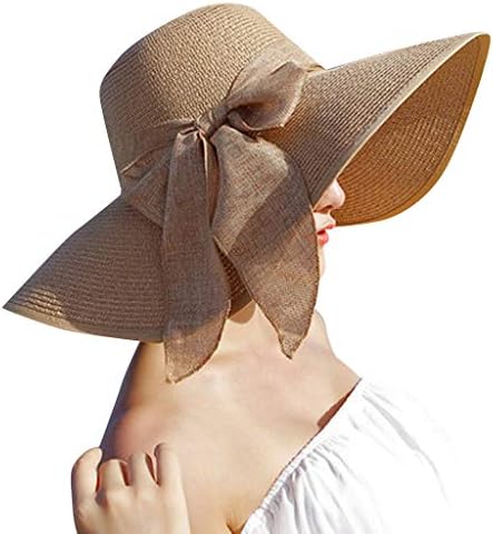 Slamke šešire za žene Ljeto sunčeva šešira Slama na plaži Hat Foot Wide With Sun Cap Women Bowknot Diskete Baseball Caps