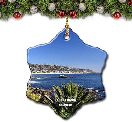 Kalifornija Laguna Beach USA Božićna starrnarna Ornament Turistički poklon Suvenir Porculain Dvostruka strana