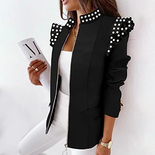 Prdecexlu dugi rukav blezer dame zimske duge elegantne kancelarije rever blejs flaunce fit tanki print Comfort Blazer