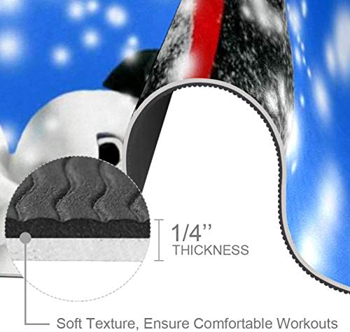 Unicey Zimska slatka snjegović debela neklizajuća Vježba & amp; fitnes 1/4 prostirka za jogu za jogu Pilates & vježba za fitnes na