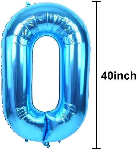 TONIFUL 40 inčni plavi balon s velikim brojevima 0-9 ukrasa za rođendanske zabave, folija Mylar balon s velikim brojem Digital 3 za