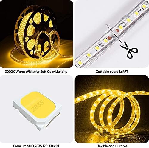 Shine Decor Bundle proizvodi Konektorskog pakovanja sa toplim bijelim kompletom LED traka od 15m / 50ft
