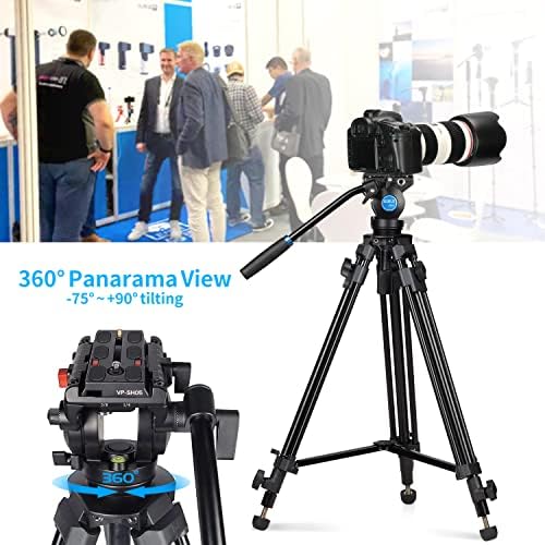 Sirui SH05 video stativ sa glavom tečnosti za 360 °, profesionalni lagani aluminijski stativ za kamkorder DSLR kamere, 55.1 Kit trostrukih