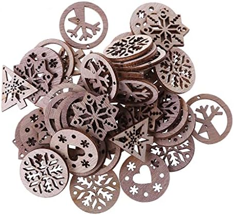 50 komada Snowflake & Srce & amp; drvo u obliku drvenih ukrasima Wood Crafts Wedding Table Scatter Home Decoration i kreativni
