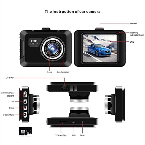 Dash CAM front sa 32G SD karticom, crtica kamera za automobil, noćni vid, FHD 1080p, automatsko crtanje automobila sa snimanjem petlje,